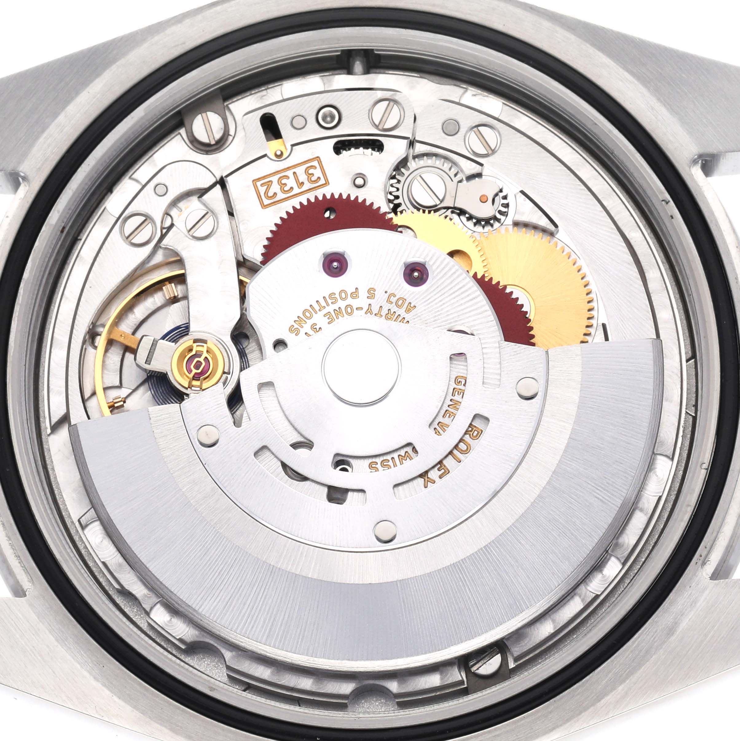 The image shows the internal movement parts of a Rolex Explorer 214270 Men's Stainless Steel Black Dial 214270 Men's Stainless Steel Black Dial model, viewed from the back.