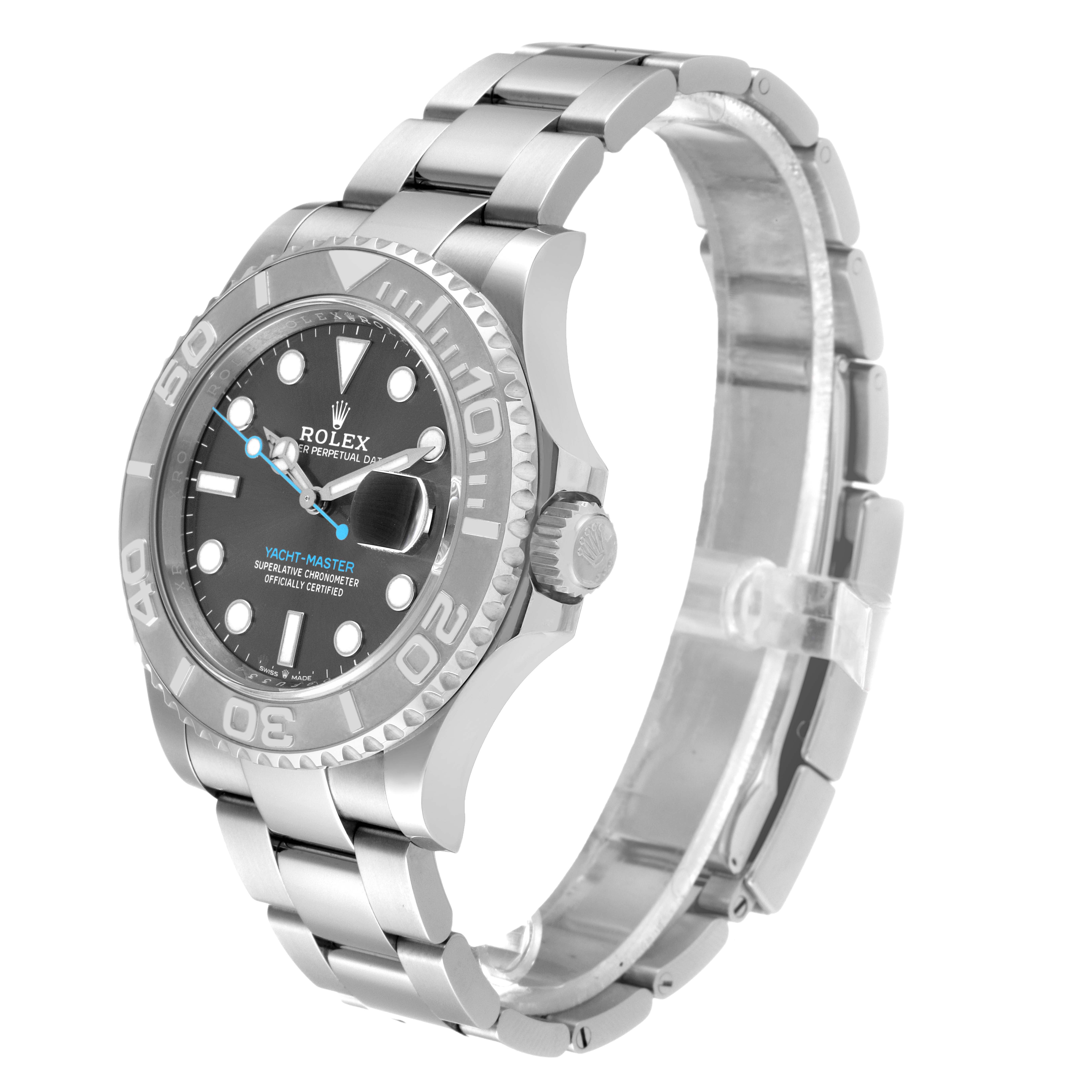 The Rolex Yacht-Master 126622 Men's Stainless Steel Grey Dial 126622 Men's Stainless Steel Grey Dial watch is shown at a slight angle, highlighting the dial, bezel, and bracelet.
