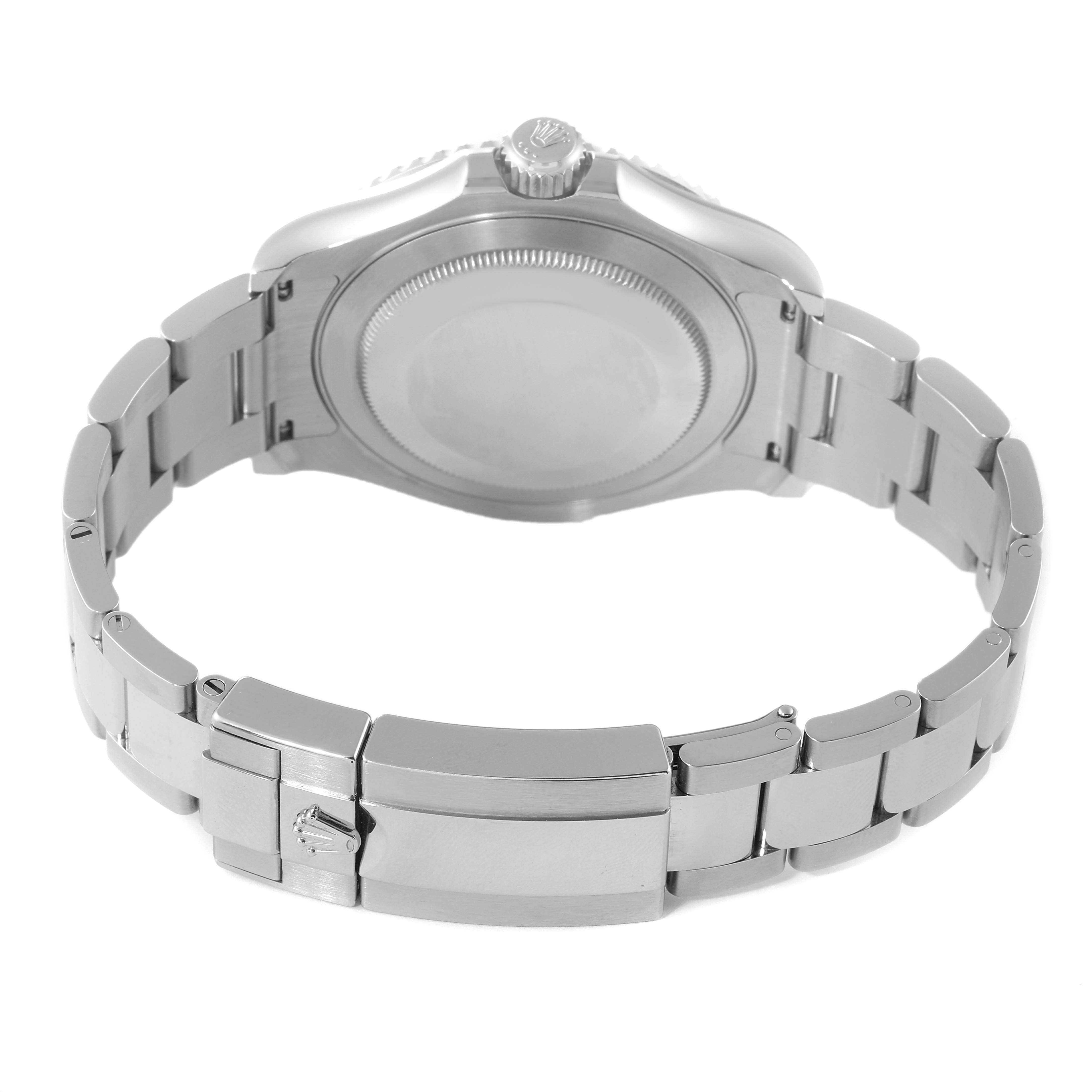 This image shows the back and bracelet of the Rolex Yacht-Master 126622 Men's Stainless Steel Grey Dial 126622 Men's Stainless Steel Grey Dial watch, viewed from the underside.