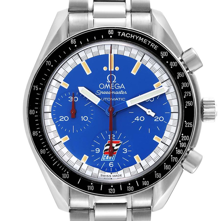 Omega Speedmaster Schumacher Blue Dial Steel Mens Watch 3510.80.00 Box Card SwissWatchExpo
