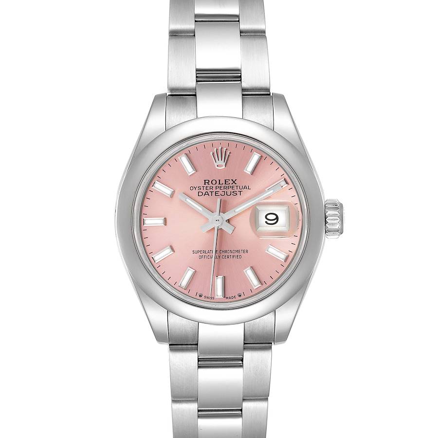 Rolex Datejust 28 Pink Dial Oyster Bracelet Steel Ladies Watch 279160 SwissWatchExpo