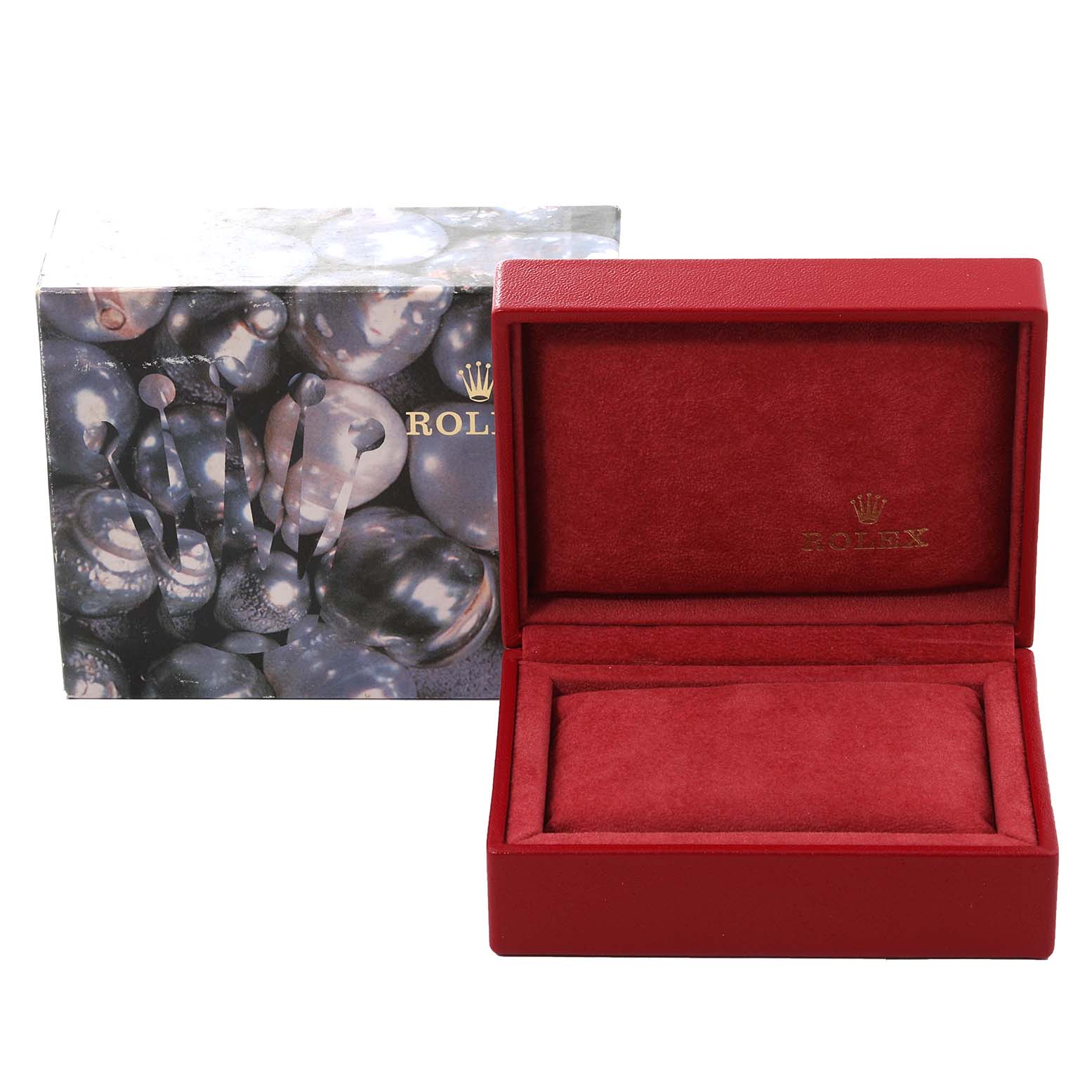 The image shows a Rolex Datejust 69173G Women's Steel and Gold (two tone) Black Dial 69173G Women's Steel and Gold (two tone) Black Dial model watch box and outer packaging, both prominently featuring the Rolex branding.