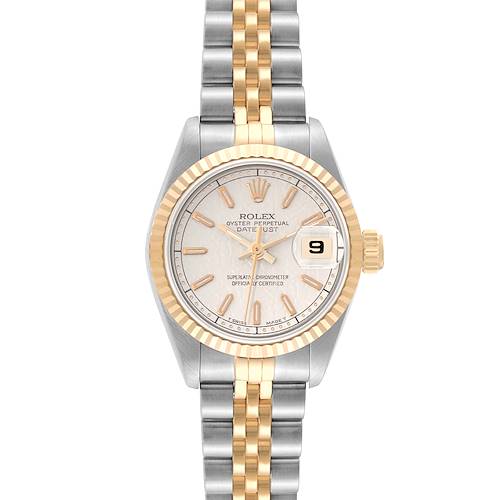 Photo of Rolex Datejust Ivory Anniversary Dial Steel Yellow Gold Ladies Watch 69173 Papers