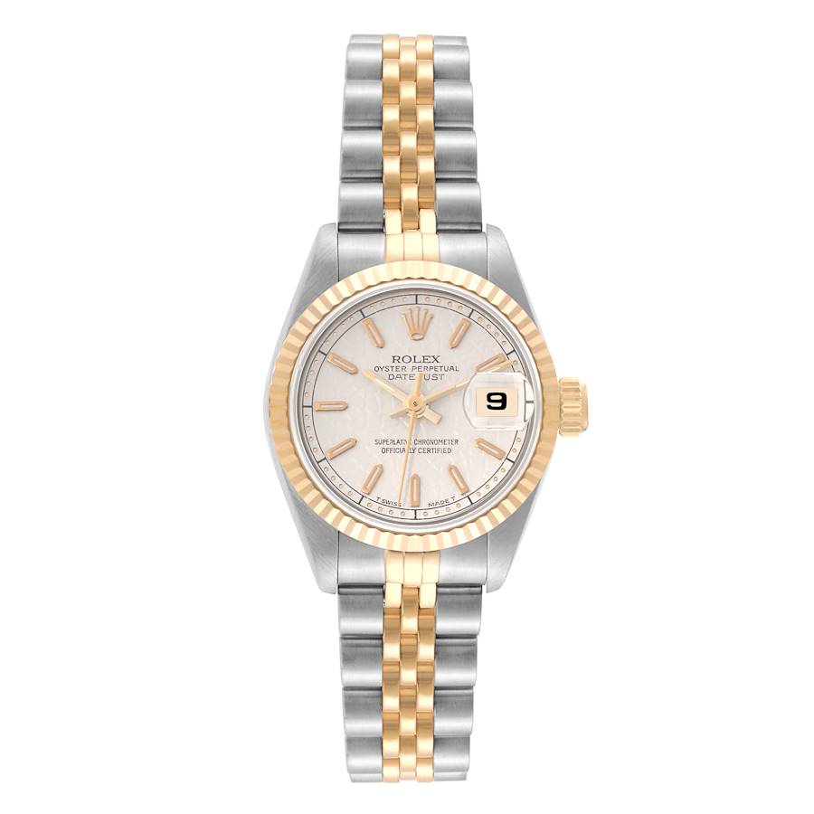 Rolex Datejust Ivory Anniversary Dial Steel Yellow Gold Ladies Watch 69173 Papers SwissWatchExpo