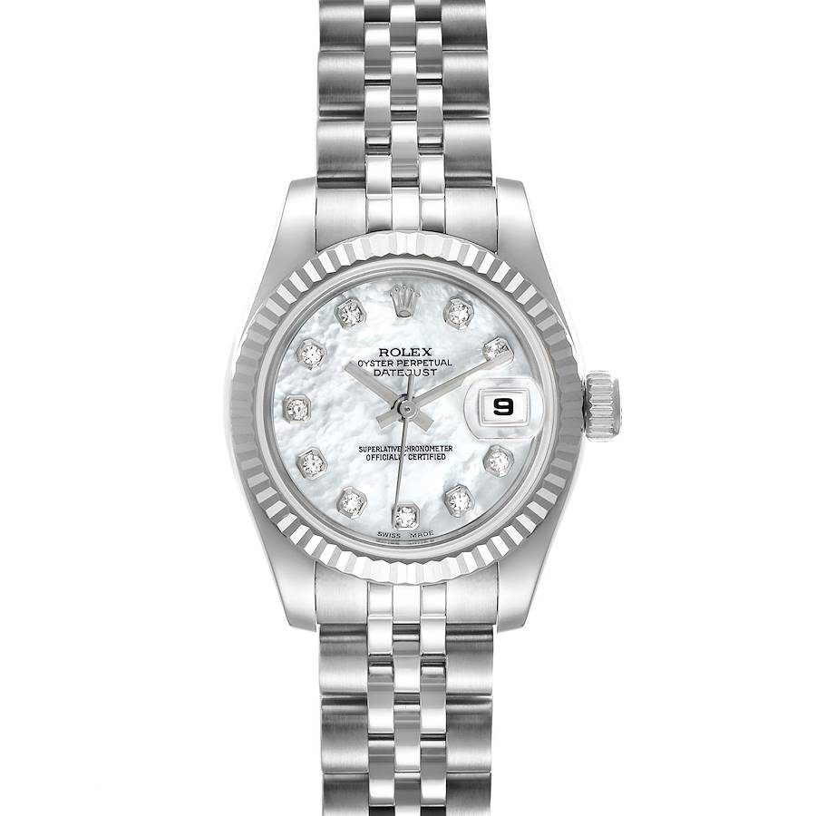 Rolex Datejust Steel White Gold Mother of Pearl Diamond Ladies Watch 179174 SwissWatchExpo