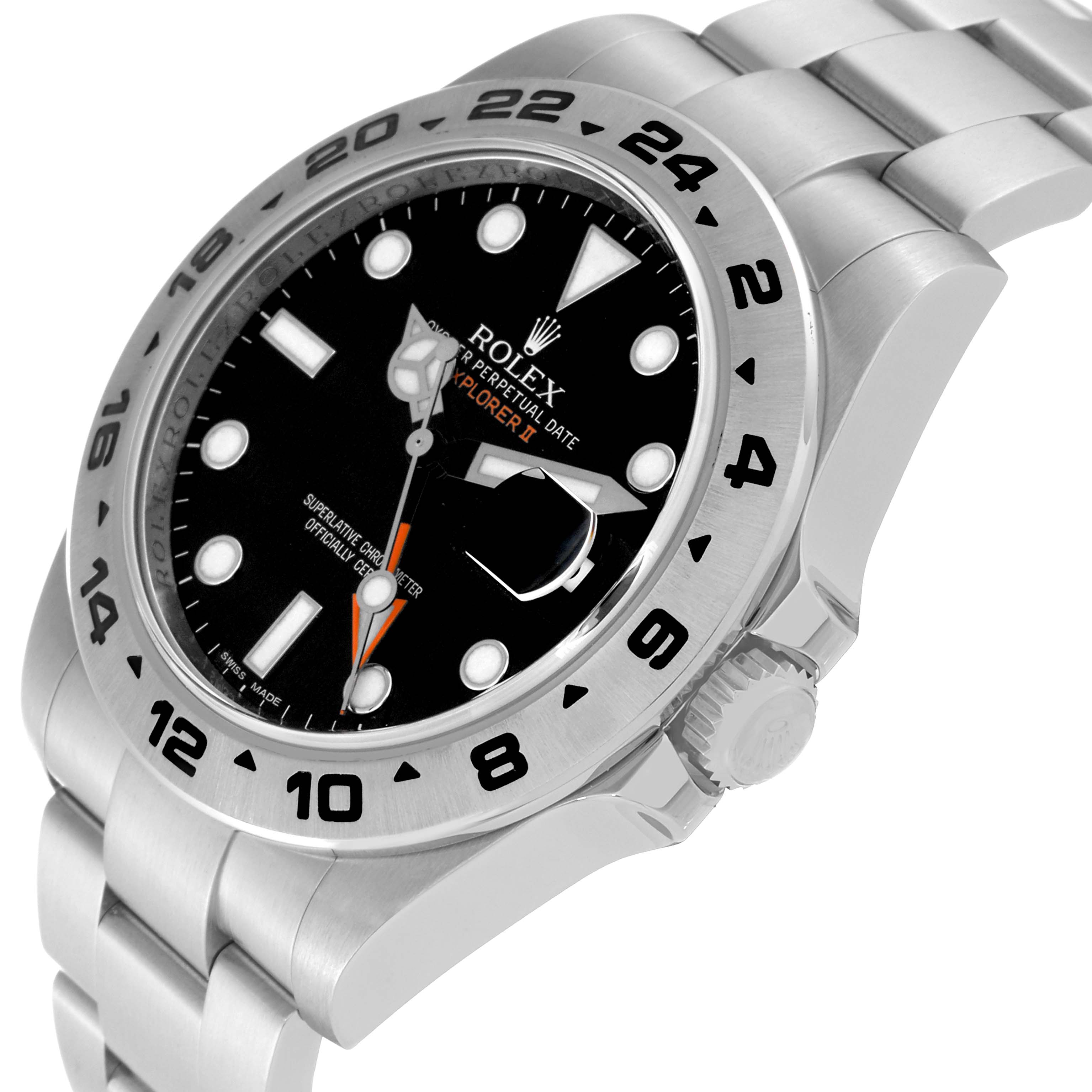 This image shows a side angle of a Rolex Explorer 216570 Men
s Stainless Steel Black Dial 216570 Men
s Stainless Steel Black Dial watch, highlighting the bezel, crown, and part of the bracelet.