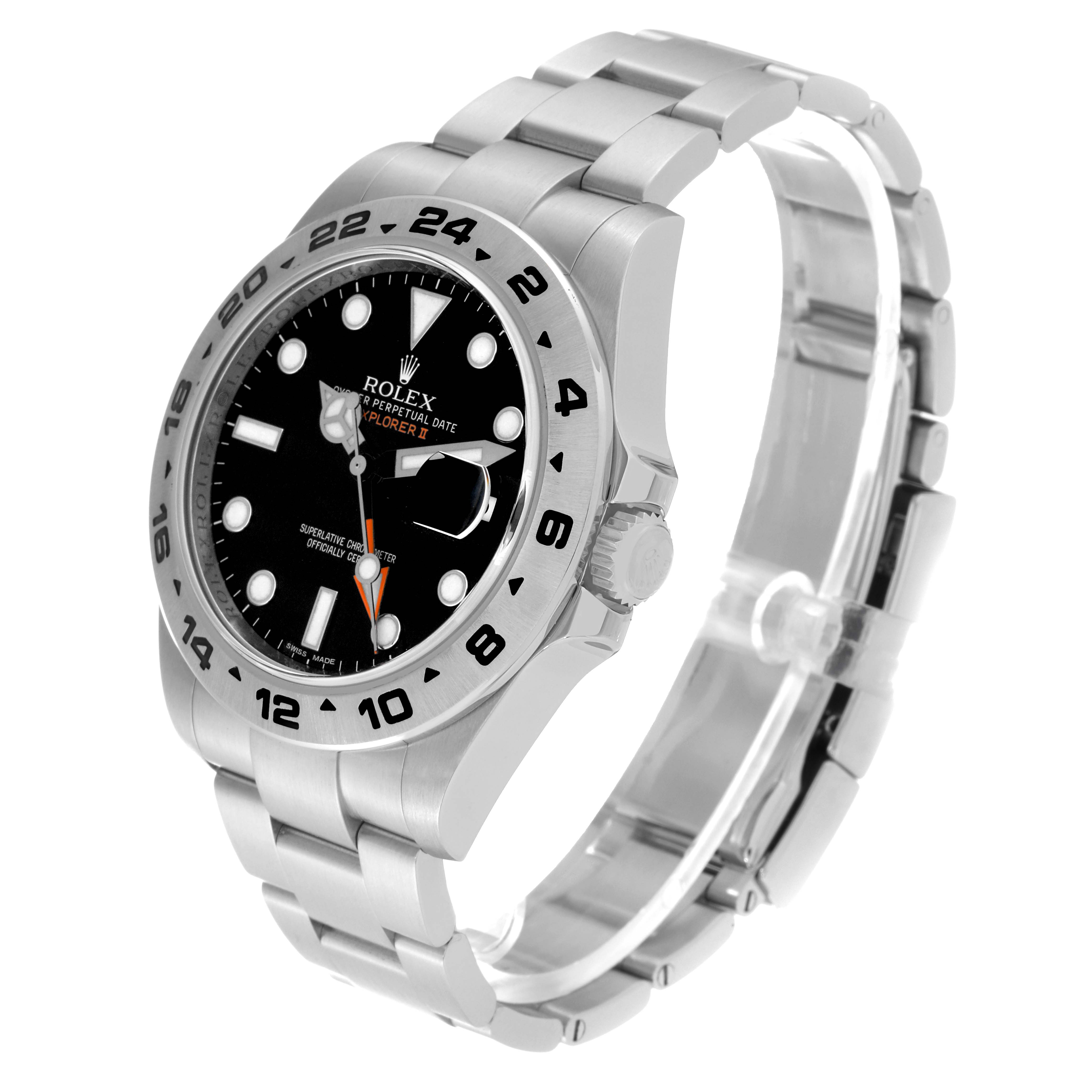 The Rolex Explorer 216570 Men
s Stainless Steel Black Dial 216570 Men
s Stainless Steel Black Dial watch is shown at a three-quarter angle, displaying its dial, bezel, case, and bracelet.