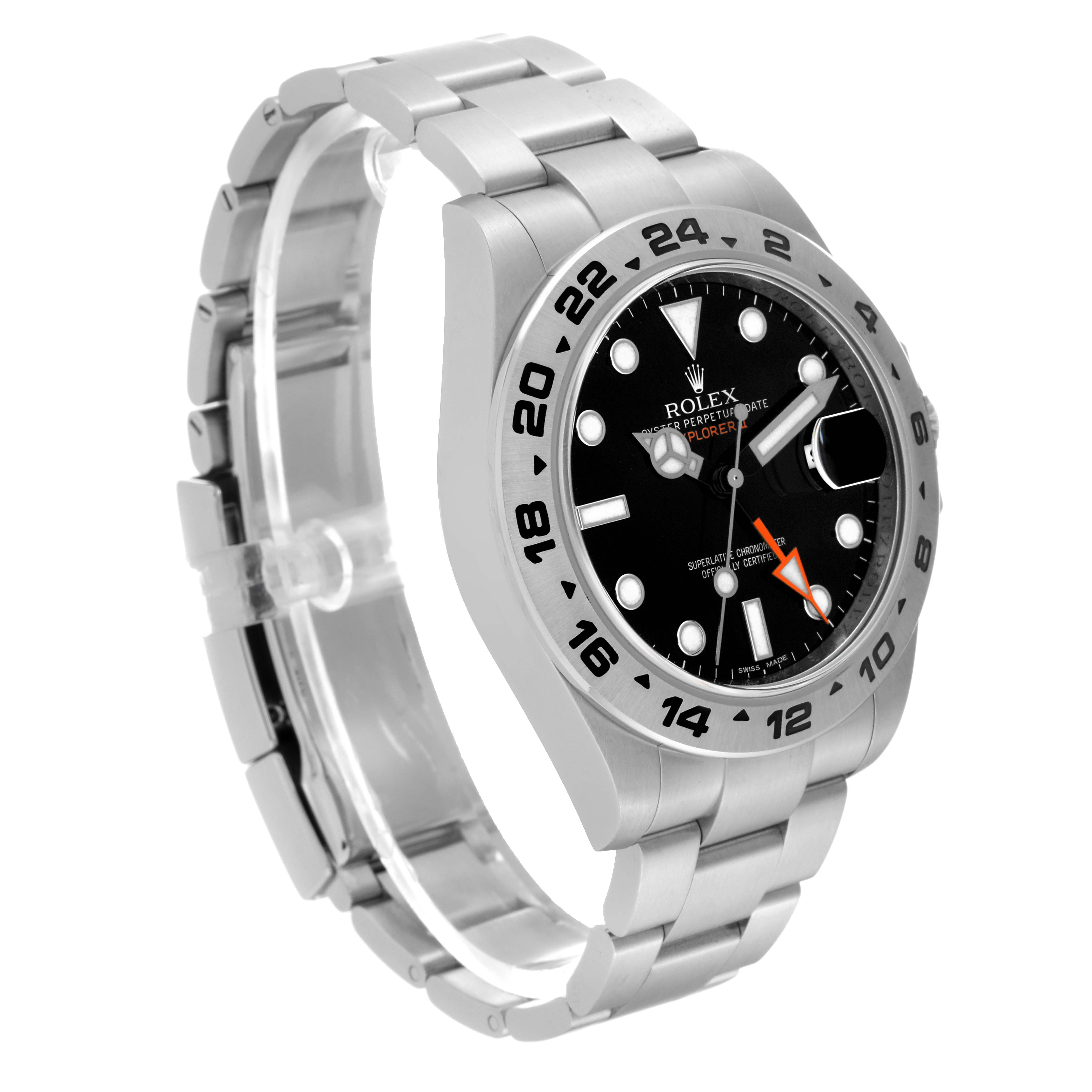 The image shows a Rolex Explorer 216570 Men
s Stainless Steel Black Dial 216570 Men
s Stainless Steel Black Dial watch at a three-quarter angle displaying the face, bezel, and bracelet.