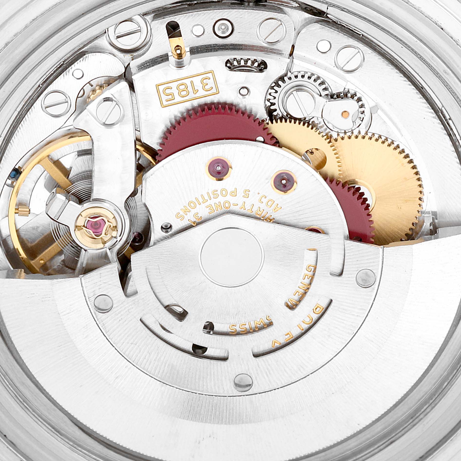 This image shows the internal mechanism of a Rolex GMT-Master 16710 Men's Stainless Steel Black Dial 16710 Men's Stainless Steel Black Dial watch, highlighting the intricate gears and components.