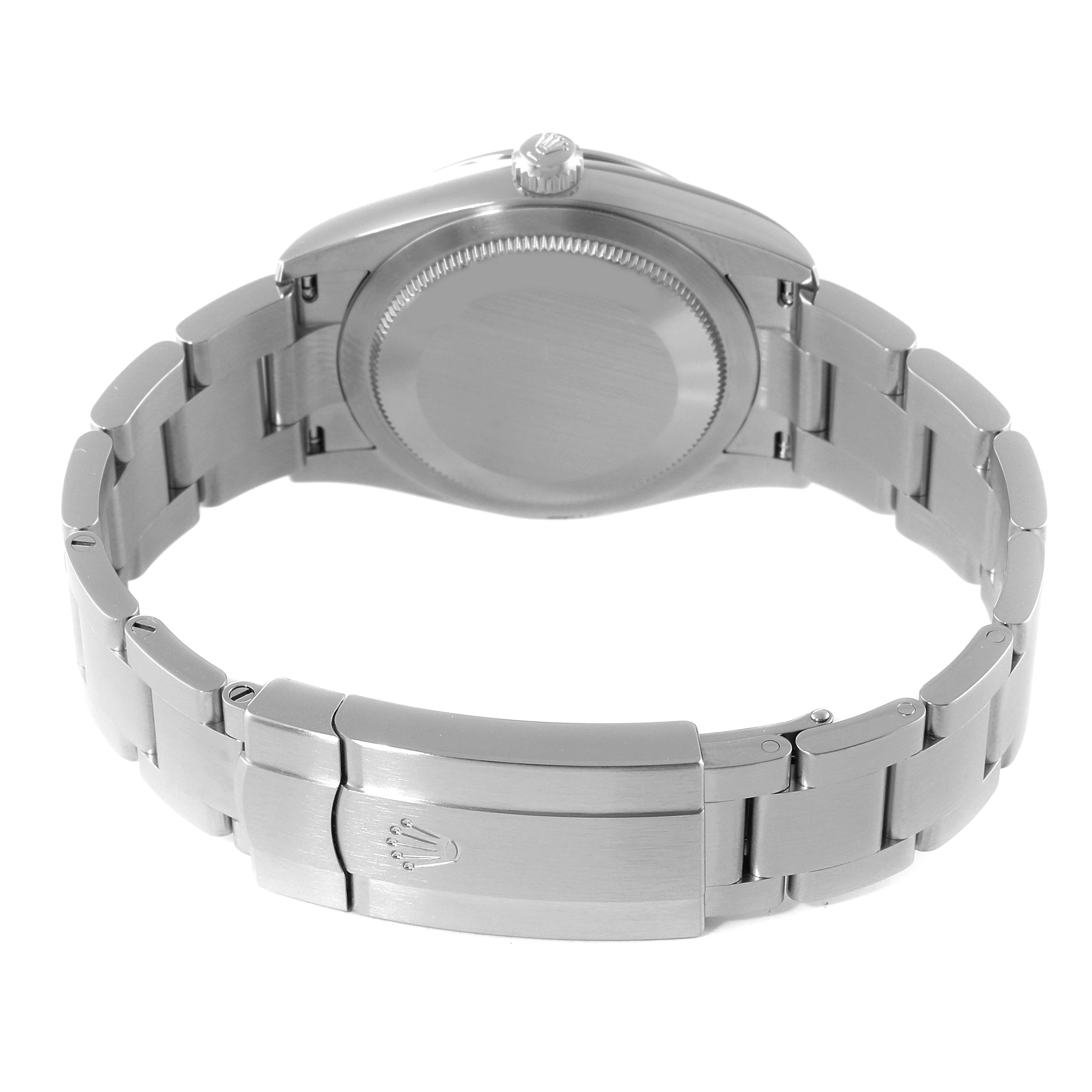 The image shows the back and bracelet of a Rolex Oyster Perpetual 124200 Men's Stainless Steel Pink Dial 124200 Men's Stainless Steel Pink Dial watch from a rear angle.