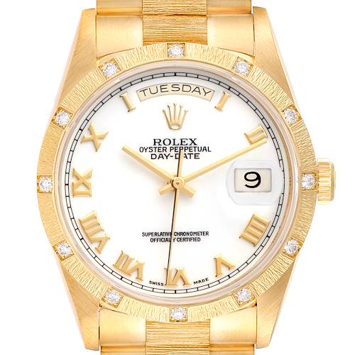 Photo of Rolex President Day-Date Yellow Gold Diamond Mens Watch 18308
