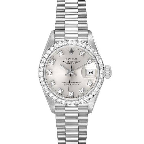 Photo of NOT FOR SALE Rolex President Platinum Silver Diamond Dial Ladies Watch 69136 PARTIAL PAYMENT