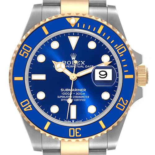Photo of Rolex Submariner 41 Steel Yellow Gold Blue Dial Mens Watch 126613 Box Card