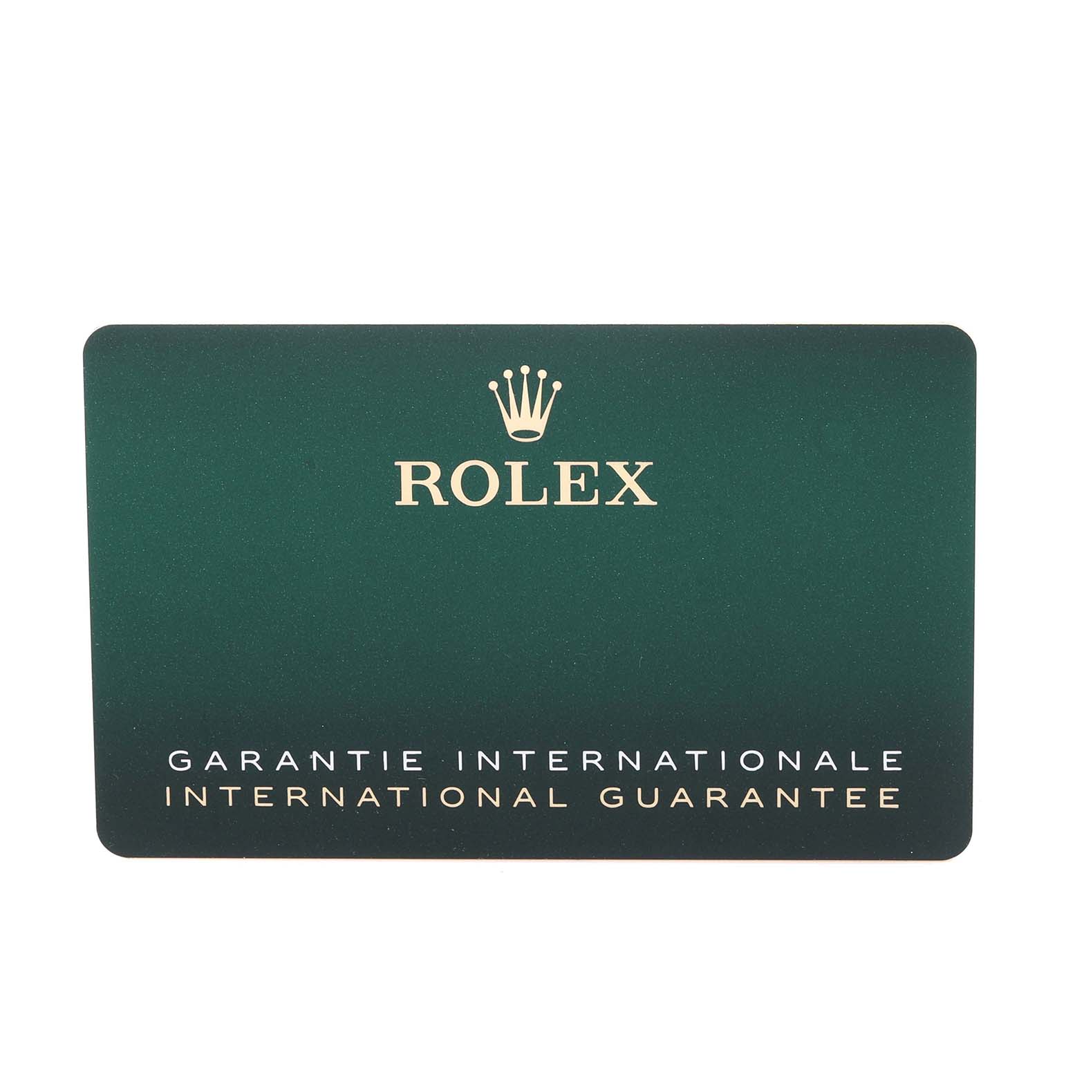 This image shows the international guarantee card for a Rolex Submariner 126610LN Men
s Stainless Steel Black Dial 126610LN Men
s Stainless Steel Black Dial watch.