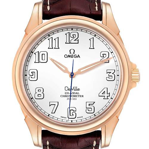 Photo of Omega DeVille Co-Axial Chronometer Rose Gold Mens Watch 4660.20.32 Box Card