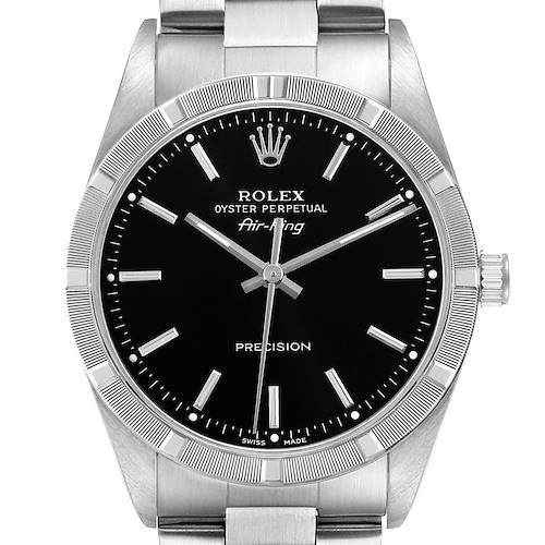 Photo of NOT FOR SALE Rolex Air King Engine Turned Bezel Black Dial Steel Mens Watch 14010 PARTIAL PAYMENT