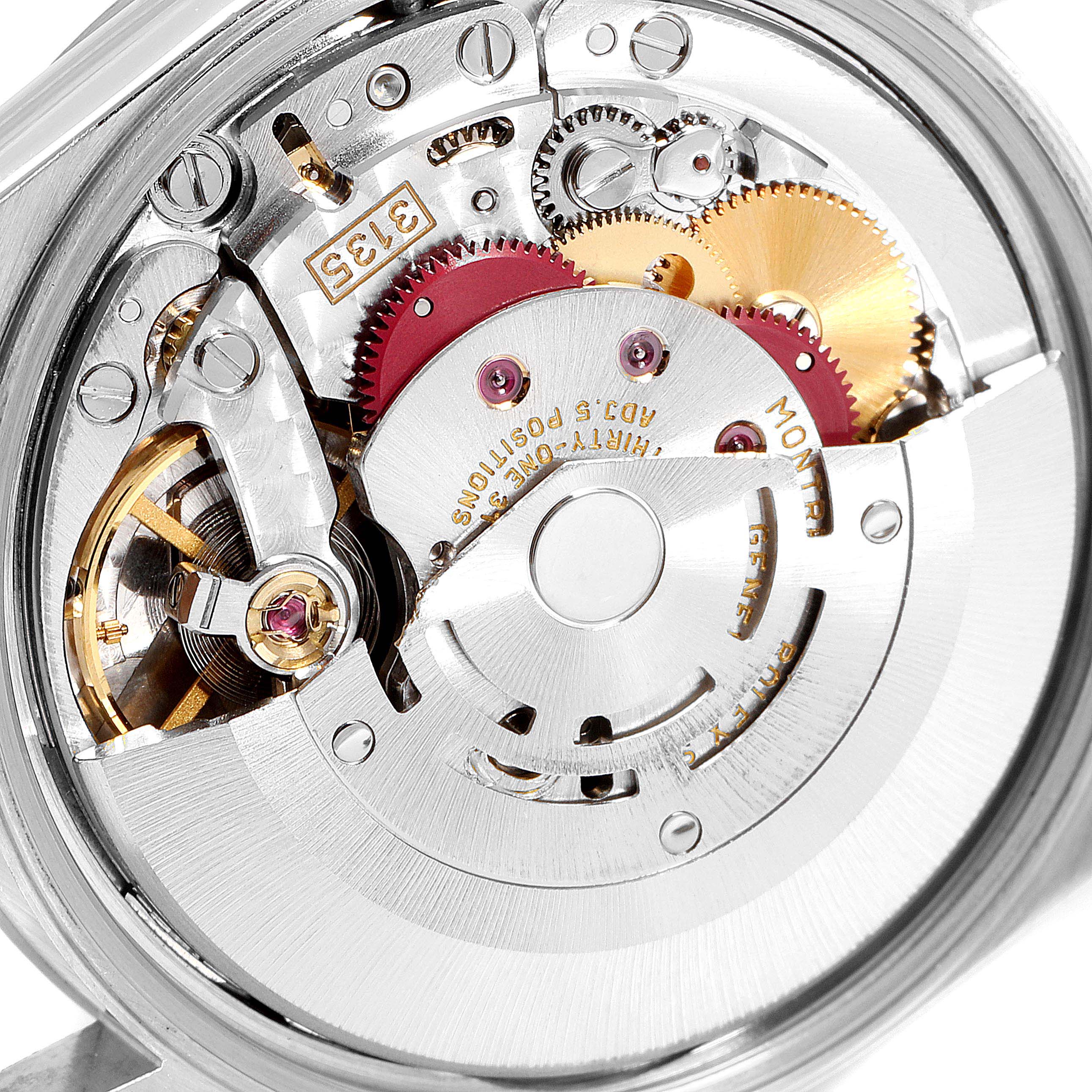 The image shows a close-up view of the movement and internal components of a Rolex Date 15200 Men's Stainless Steel Black Dial 15200 Men's Stainless Steel Black Dial model watch.