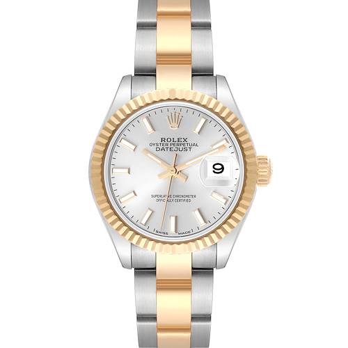 Photo of Rolex Datejust 28 Steel Yellow Gold Silver Dial Ladies Watch 279173 Box Card