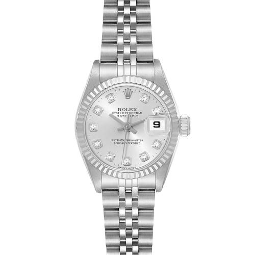 Photo of Rolex Datejust Steel White Gold Diamond Dial Ladies Watch 69174