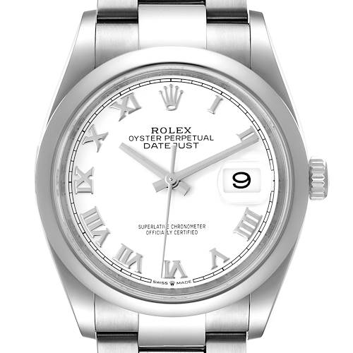 Photo of Rolex Datejust White Dial Oyster Bracelet Steel Mens Watch 126200 Unworn