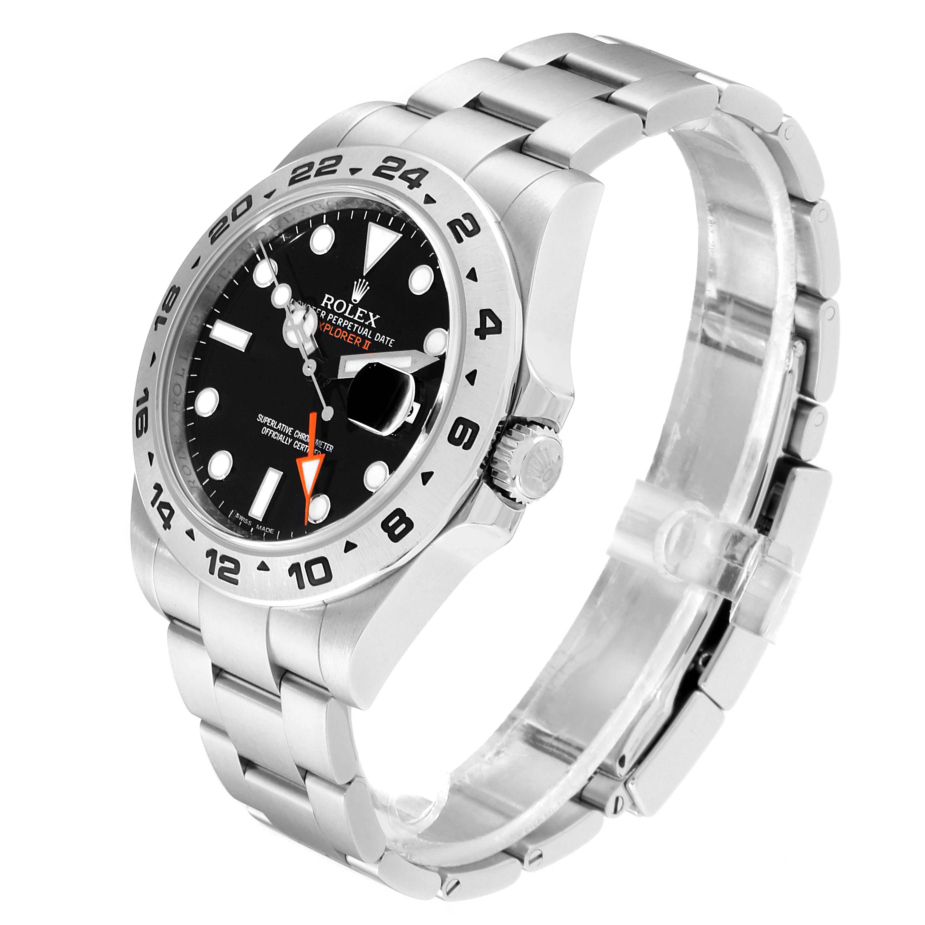 The image shows a side angle of the Rolex Explorer 216570 Men
s Stainless Steel Black Dial 216570 Men
s Stainless Steel Black Dial watch, highlighting the bracelet, bezel, dial, and crown.