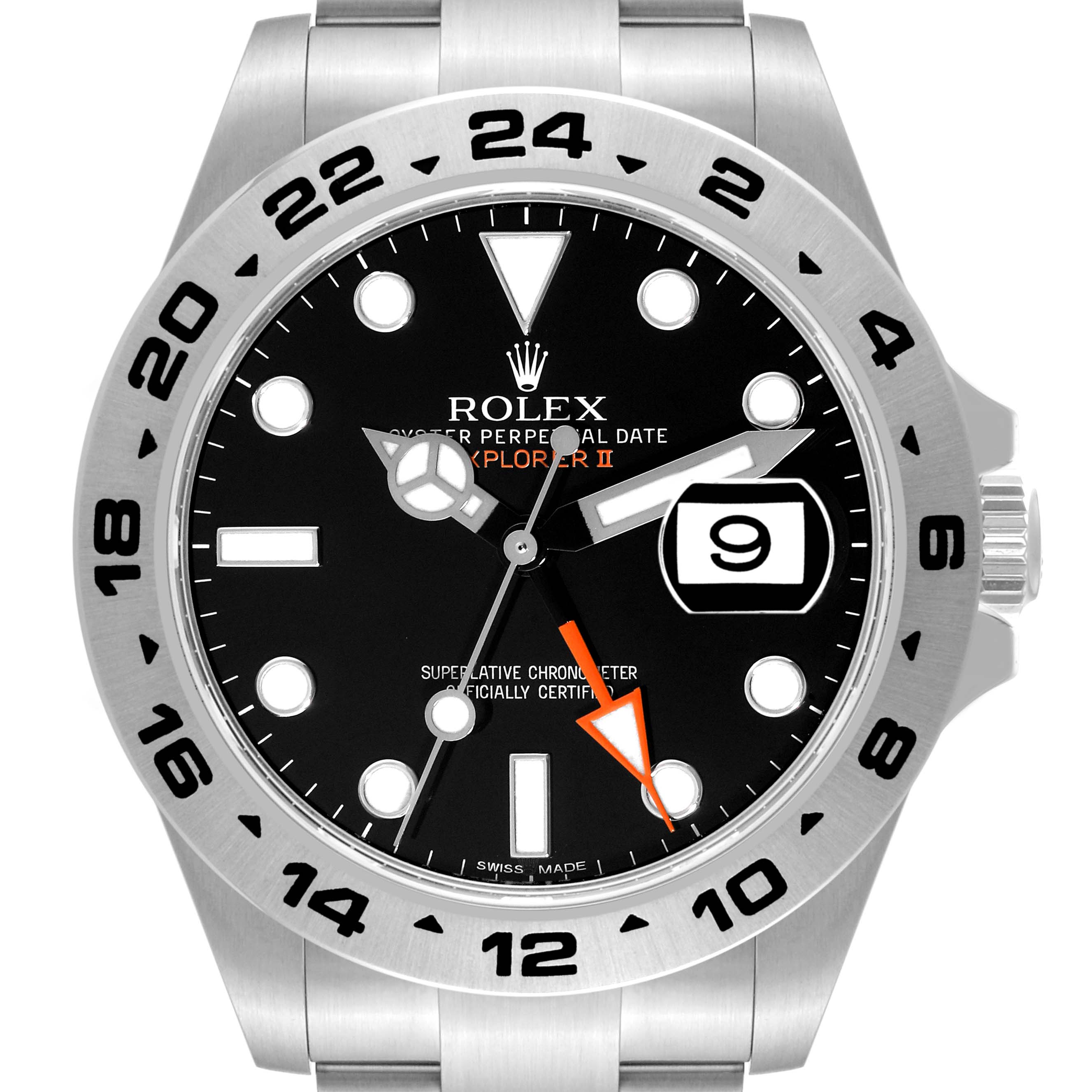 This image shows the face of a Rolex Explorer 216570 Men
s Stainless Steel Black Dial 216570 Men
s Stainless Steel Black Dial watch, including its bezel, dial, hands, and date window.