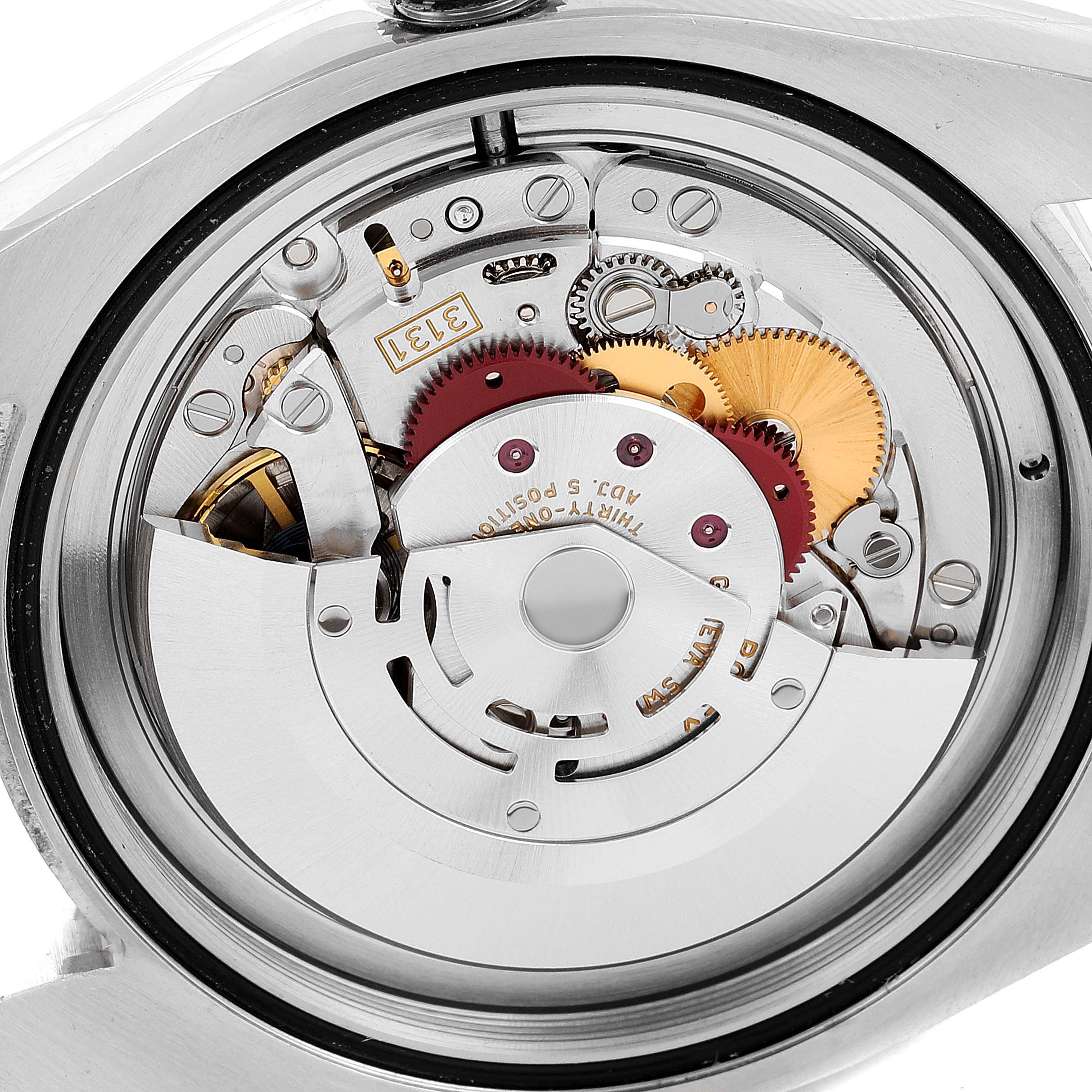 This image shows the detailed inner workings and movement of a Rolex Milgauss 116400GV Men's Stainless Steel Black Dial 116400GV Men's Stainless Steel Black Dial watch from the back.