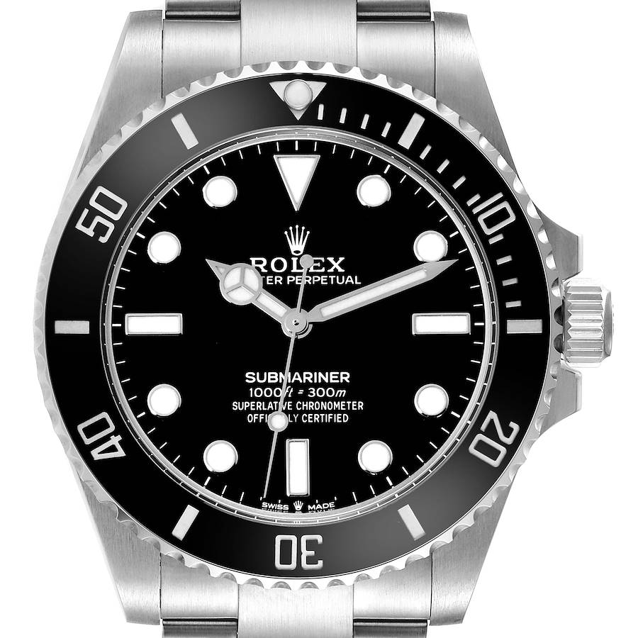 Rolex Submariner Non-Date Ceramic Bezel Steel Mens Watch 124060 Card SwissWatchExpo
