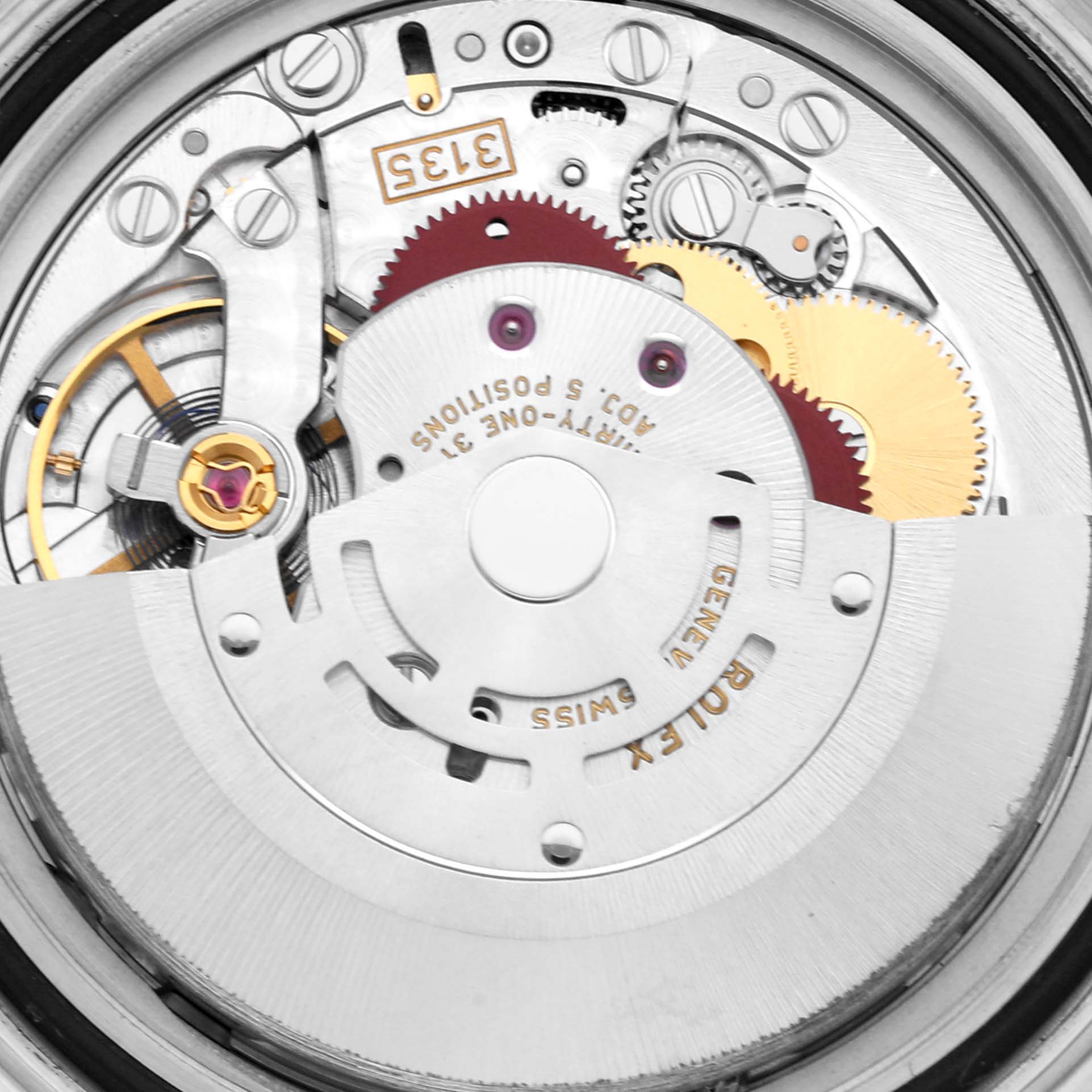 This image shows the internal mechanical movement of the Rolex Yacht-Master 116621 Men's Steel and Gold (two tone) Black Dial 116621 Men's Steel and Gold (two tone) Black Dial watch.