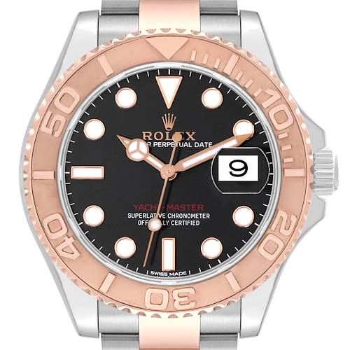 Photo of Rolex Yachtmaster 40 Rose Gold Steel Black Dial Mens Watch 116621
