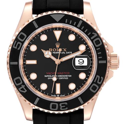 Photo of Rolex Yachtmaster 40mm Rose Gold Oysterflex Mens Watch 126655