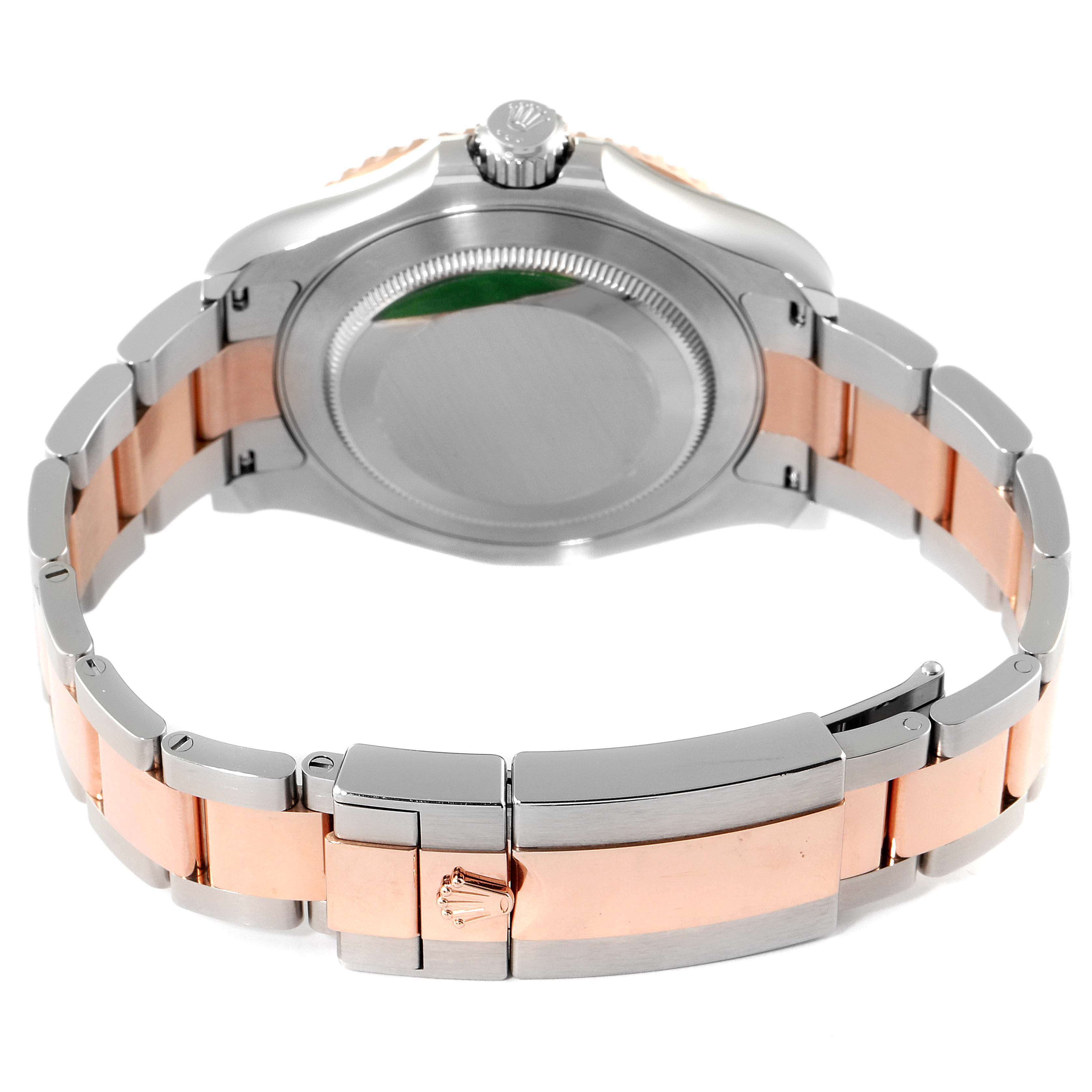 This image shows the back case and bracelet of the Rolex Yacht-Master 126621 Men's Steel and Gold (two tone) Black Dial 126621 Men's Steel and Gold (two tone) Black Dial watch, captured from a rear angle.