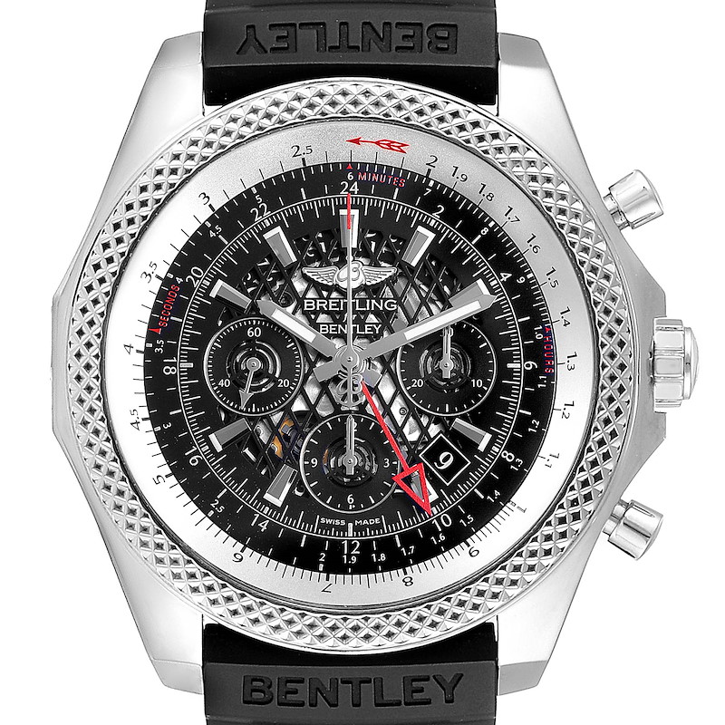 Breitling Bentley GMT Chronograph Black Dial Watch AB0431 Box Papers SwissWatchExpo