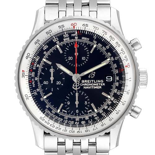 Photo of Breitling Navitimer Heritage Black Dial Steel Mens Watch A13324 Box Papers