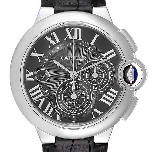 Photo of Cartier Ballon Bleu Steel Black Dial Chronograph Mens Watch W6920052
