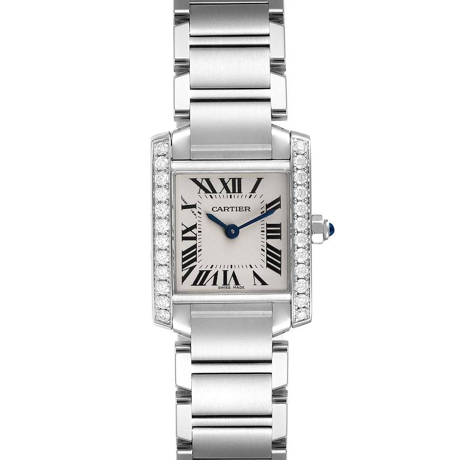 Cartier Tank Francaise Steel Diamond Ladies Watch W4TA0008 Box Papers SwissWatchExpo
