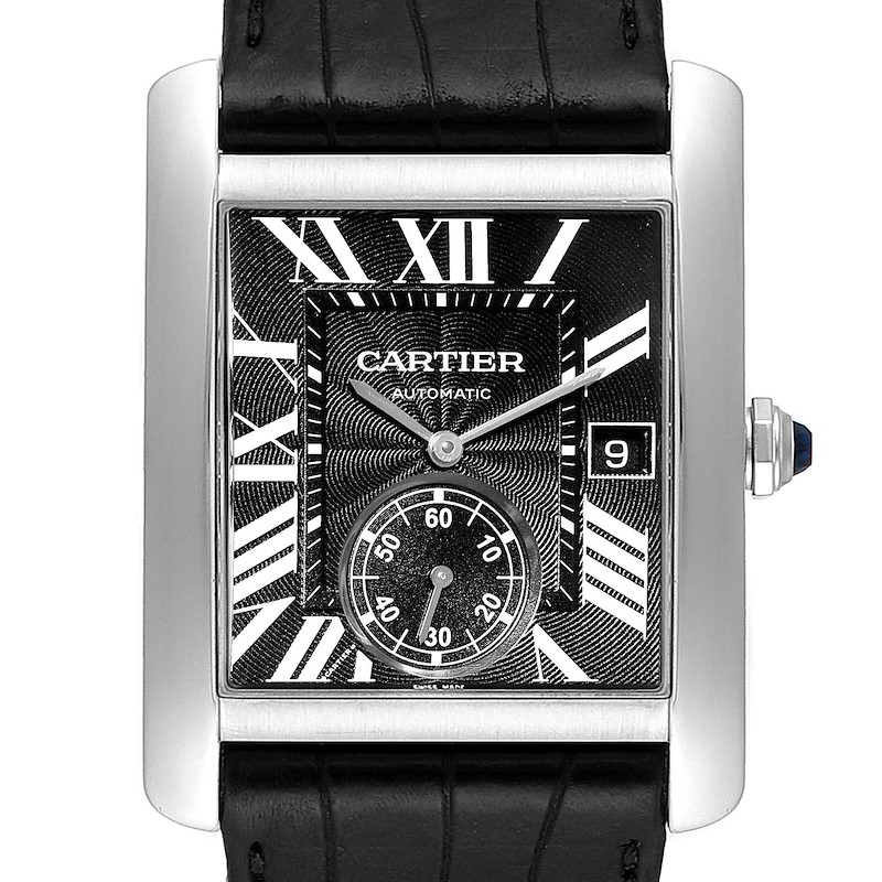 Cartier Tank MC Black Dial Automatic Mens Watch W5330004 Box Papers SwissWatchExpo