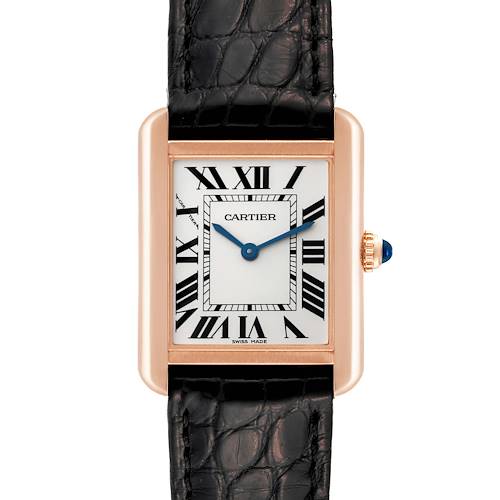Photo of Cartier Tank Solo Silver Dial Rose Gold Steel Ladies Watch W5200024 Card