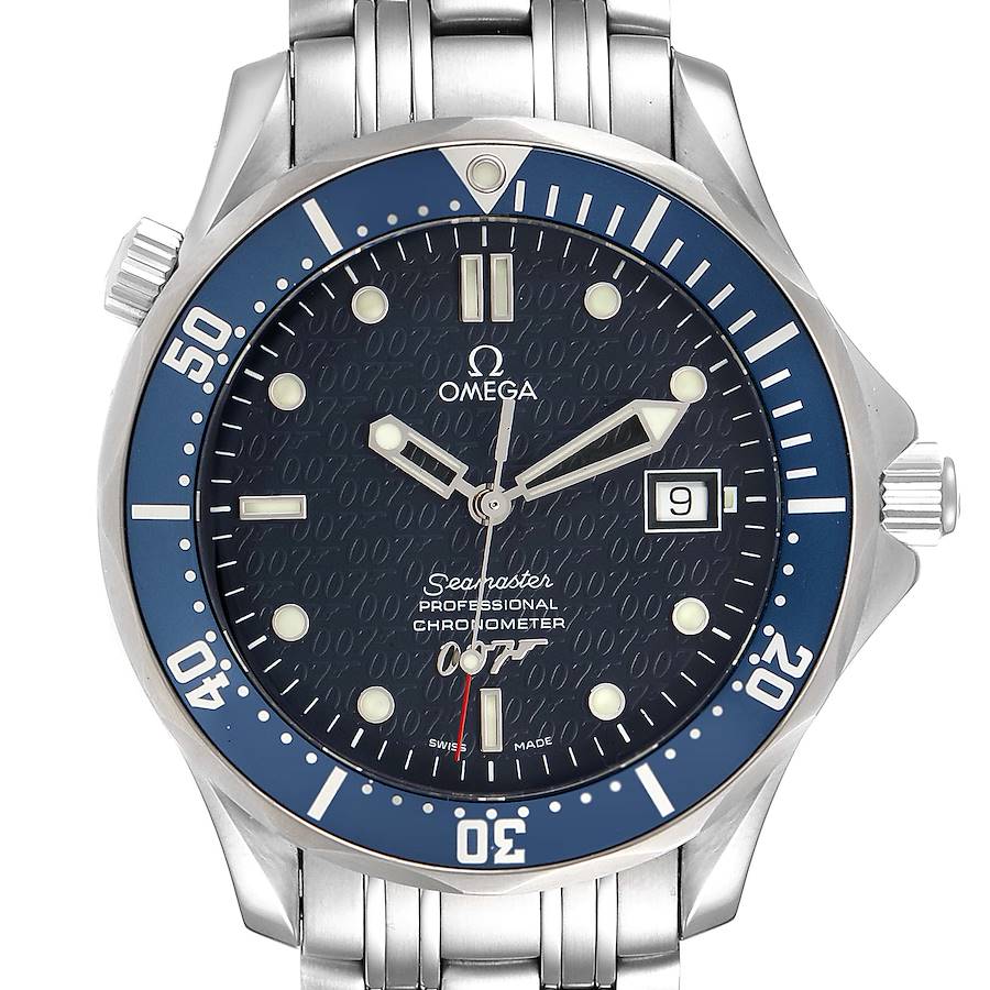 Omega Seamaster 40 Years James Bond Blue Dial Mens Watch 2537.80.00 Card SwissWatchExpo