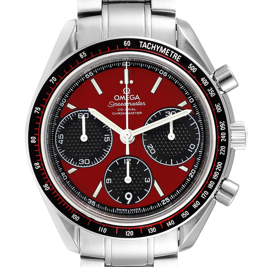 Omega Speedmaster Racing Red Dial Mens Watch 326.30.40.50.11.001 Box Card SwissWatchExpo