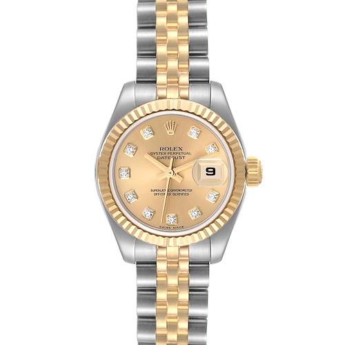 Photo of Rolex Datejust 26mm Steel Yellow Gold Diamond Dial Watch 179173