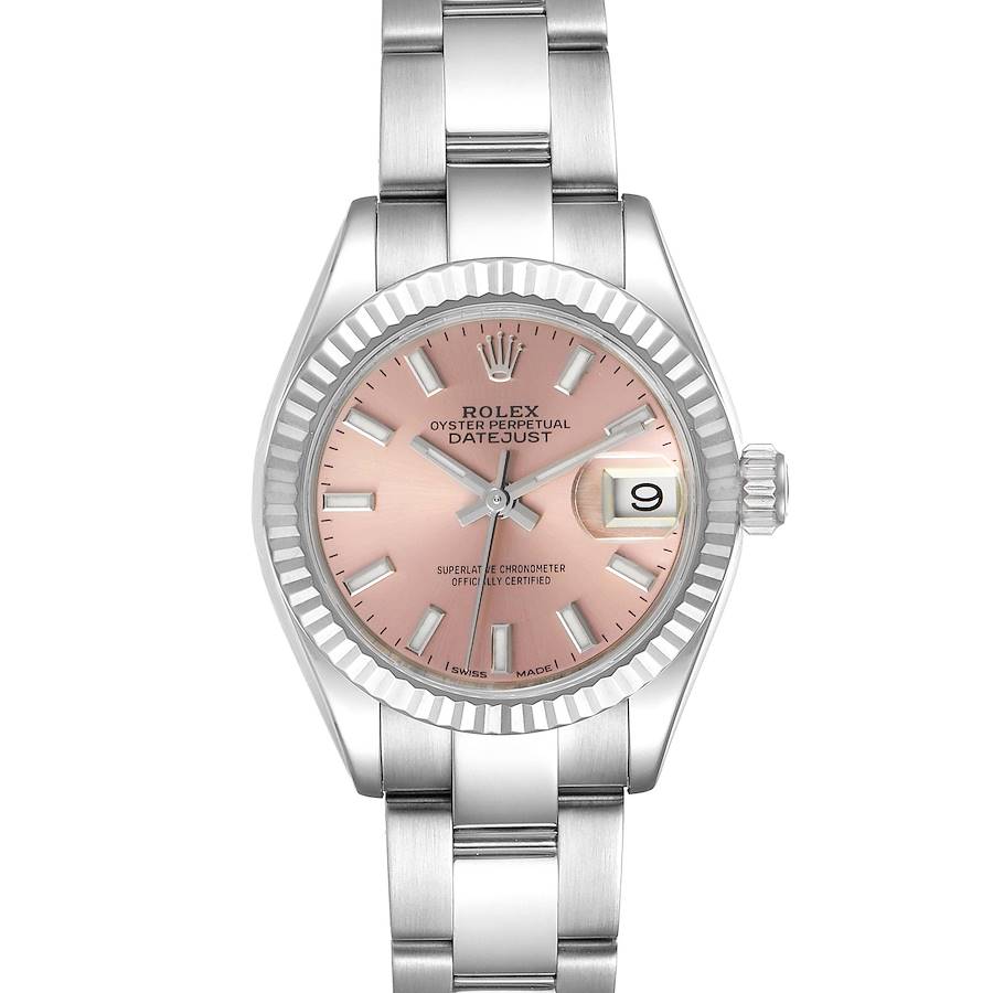 Rolex Datejust 28 Steel White Gold Pink Dial Ladies Watch 279174 SwissWatchExpo