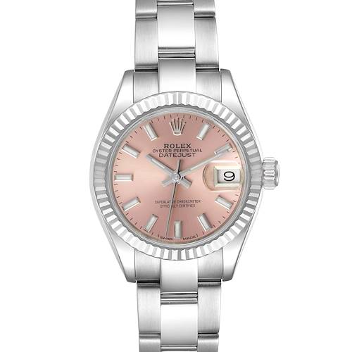 Photo of Rolex Datejust 28 Steel White Gold Pink Dial Ladies Watch 279174