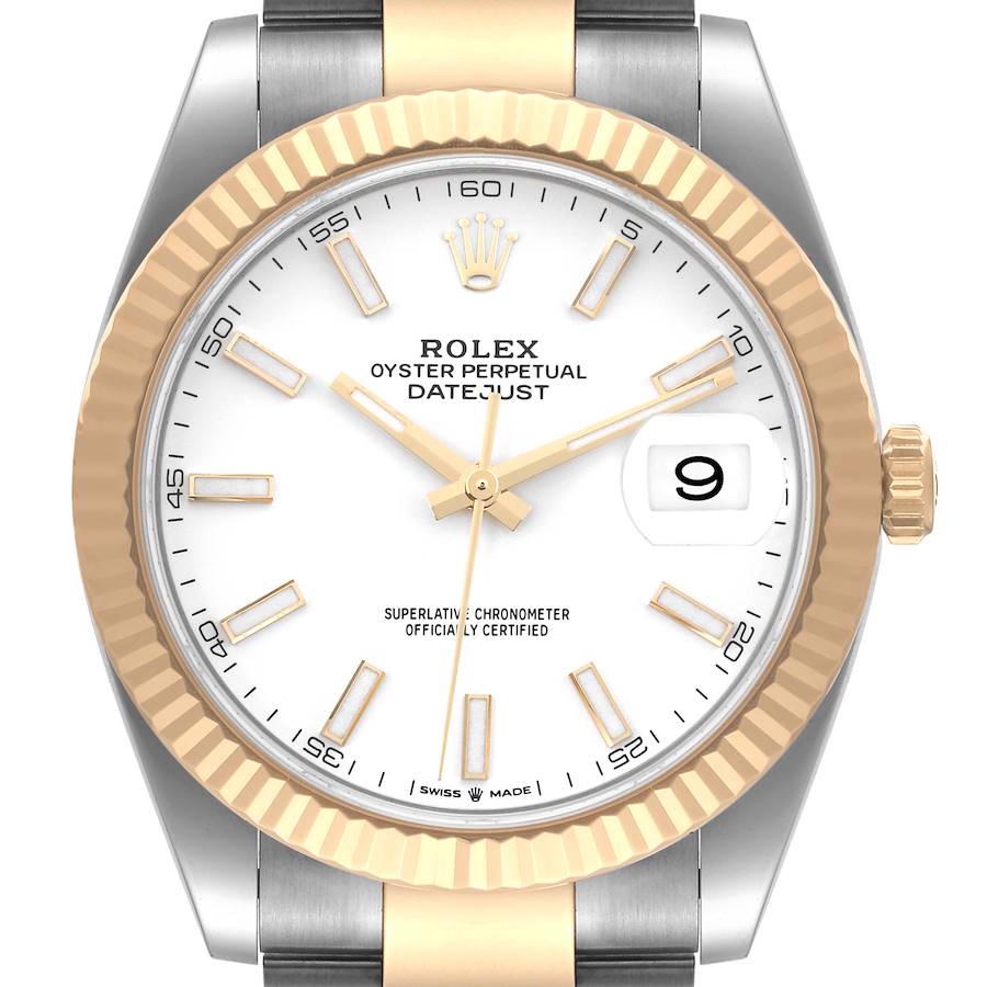 Rolex Datejust 41 Steel Yellow Gold White Dial Mens Watch 126333 Unworn SwissWatchExpo