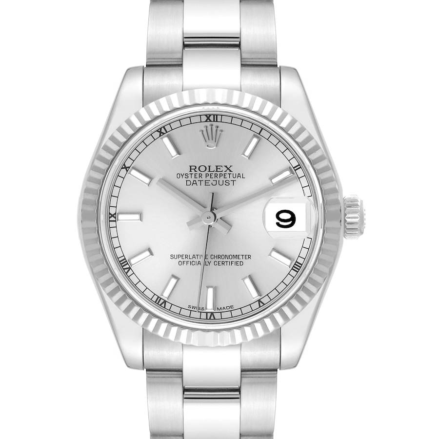 Rolex Datejust Midsize Steel White Gold Silver Dial Ladies Watch 178274 Box Card SwissWatchExpo