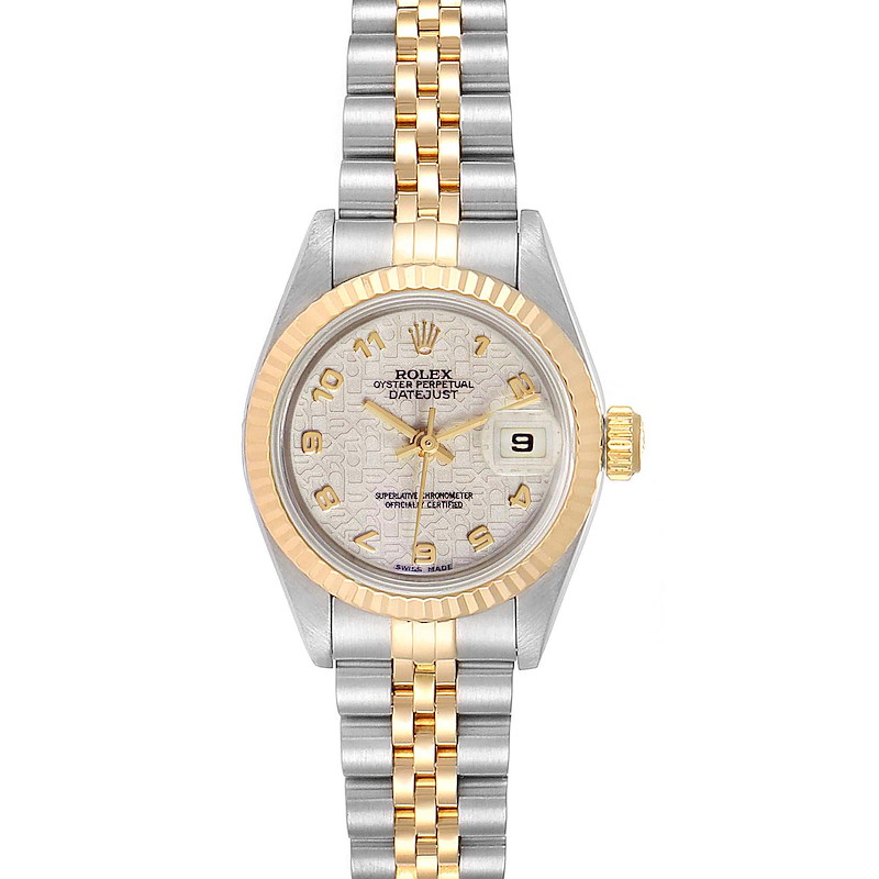 Rolex Datejust Steel Yellow Gold Anniversary Dial Ladies Watch 69173 Box Papers SwissWatchExpo
