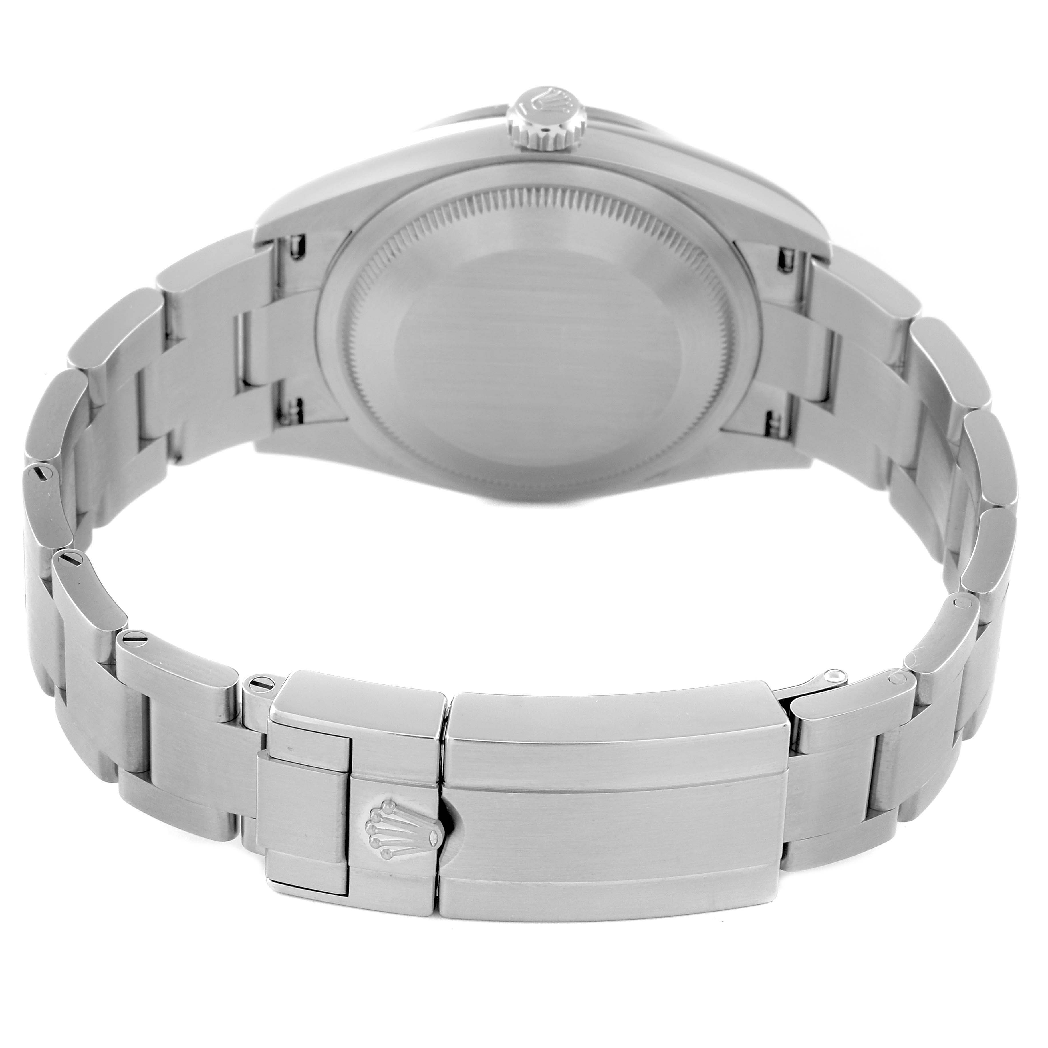 The image shows the back case and bracelet clasp of a Rolex Explorer 124270 Men
s Stainless Steel Black Dial 124270 Men
s Stainless Steel Black Dial watch.