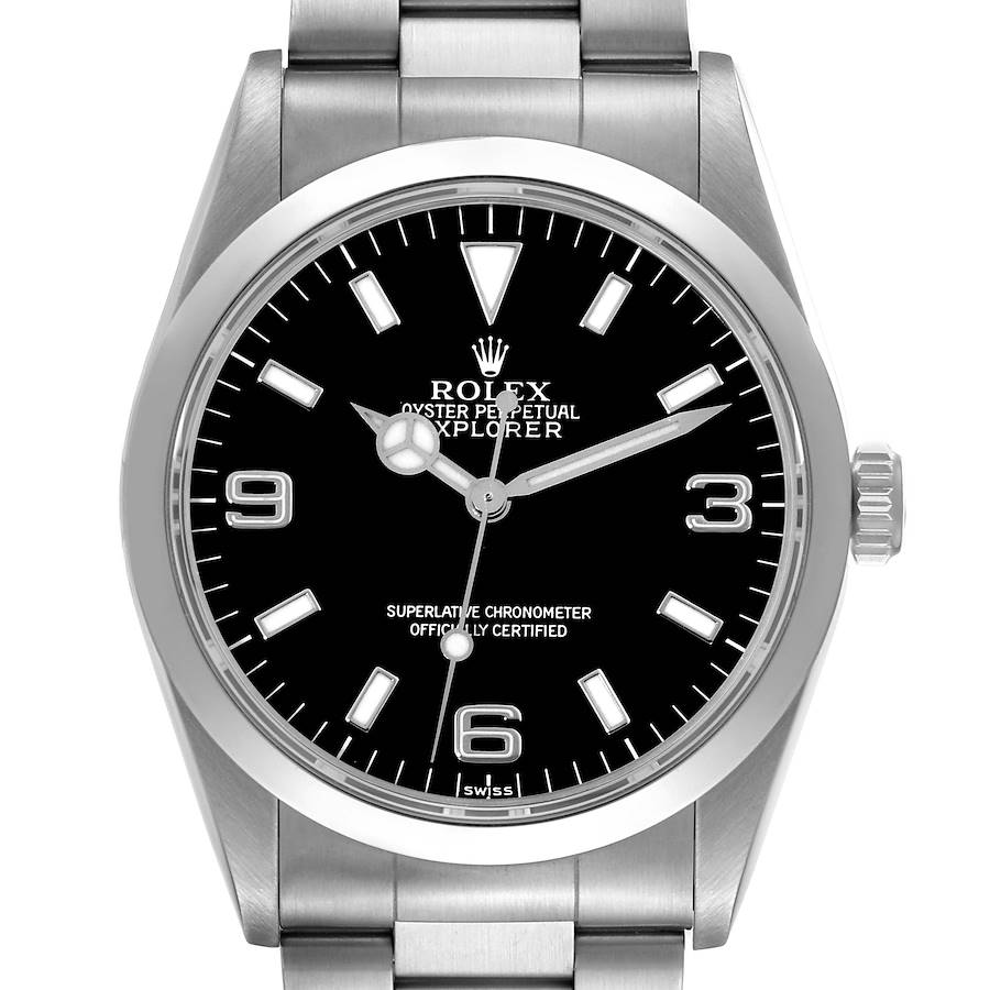 Rolex Explorer I Black Dial Steel Mens Watch 14270 Box Papers SwissWatchExpo