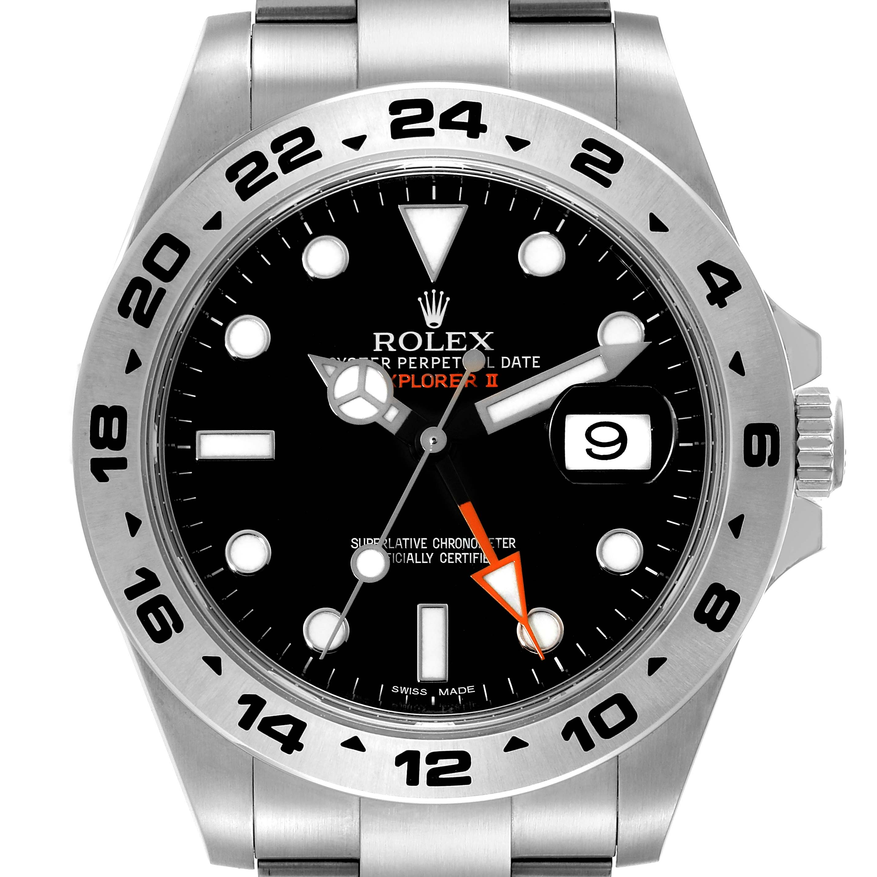 This image shows a close-up of the Rolex Explorer 216570 Men's Stainless Steel Black Dial 216570 Men's Stainless Steel Black Dial watch, highlighting its dial, hands, bezel, and part of the bracelet.