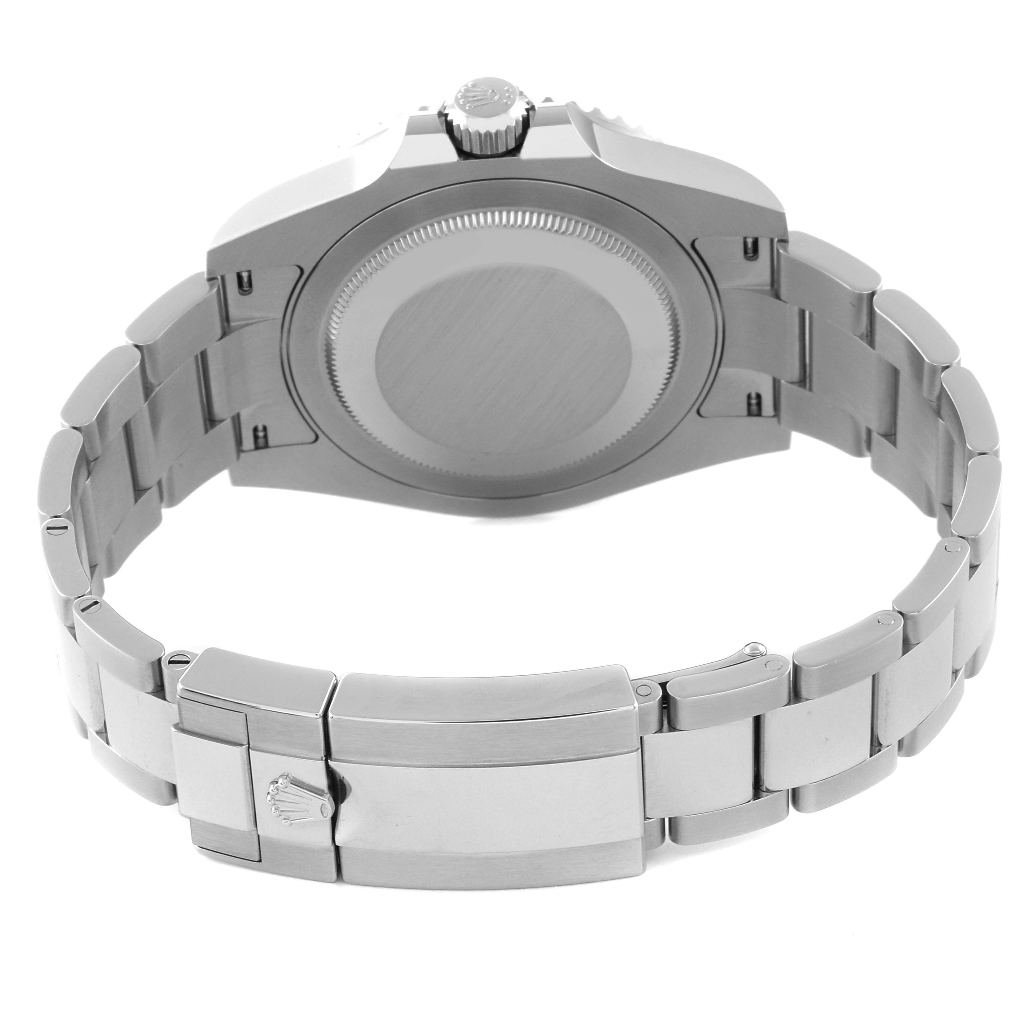 This image shows the back side and bracelet of a Rolex GMT-Master 126710 Men's Stainless Steel Black Dial 126710 Men's Stainless Steel Black Dial watch, focusing on the case back and clasp.